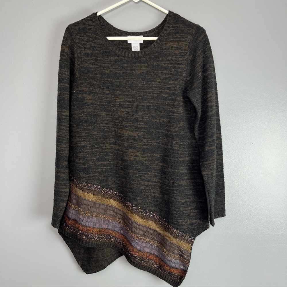 Soft Surroundings Brown and Tan Sweater